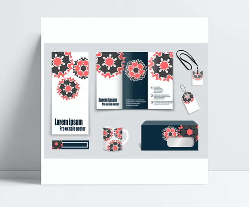 紅色花形企業VI模板 強化品牌形象的多維應用